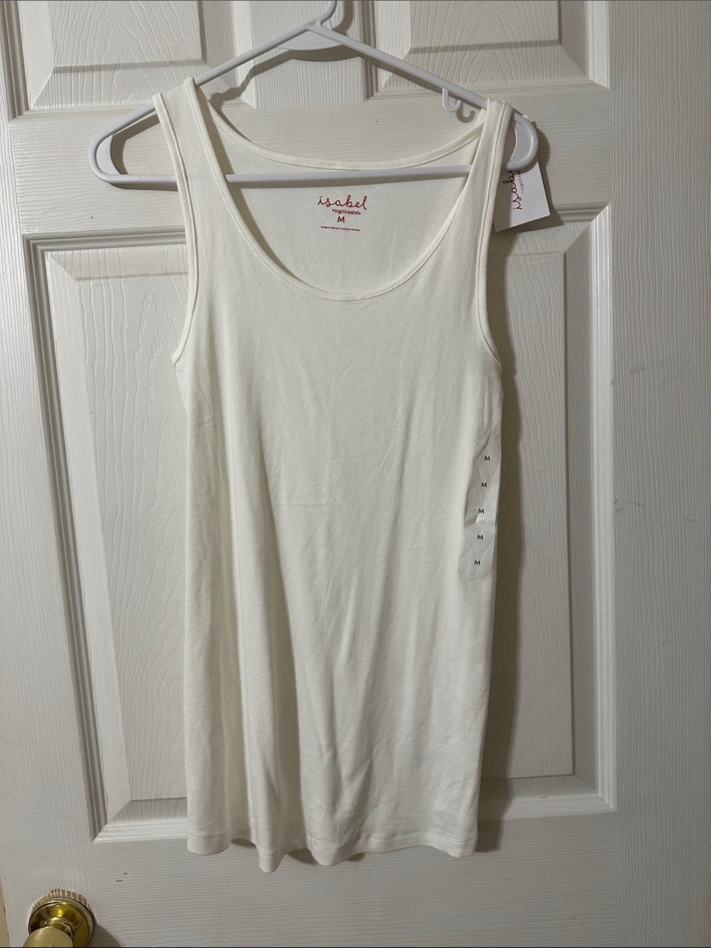 Cream Sleeveless Scoop Neck Tank Top